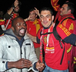 World Cup 2010. Without speaking a word of Spanish, became head Spain cheerleader